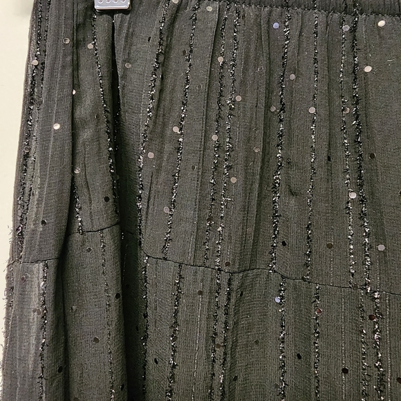 Vintage Black sparkly A-Line Midi Skirt - Picture 4 of 5